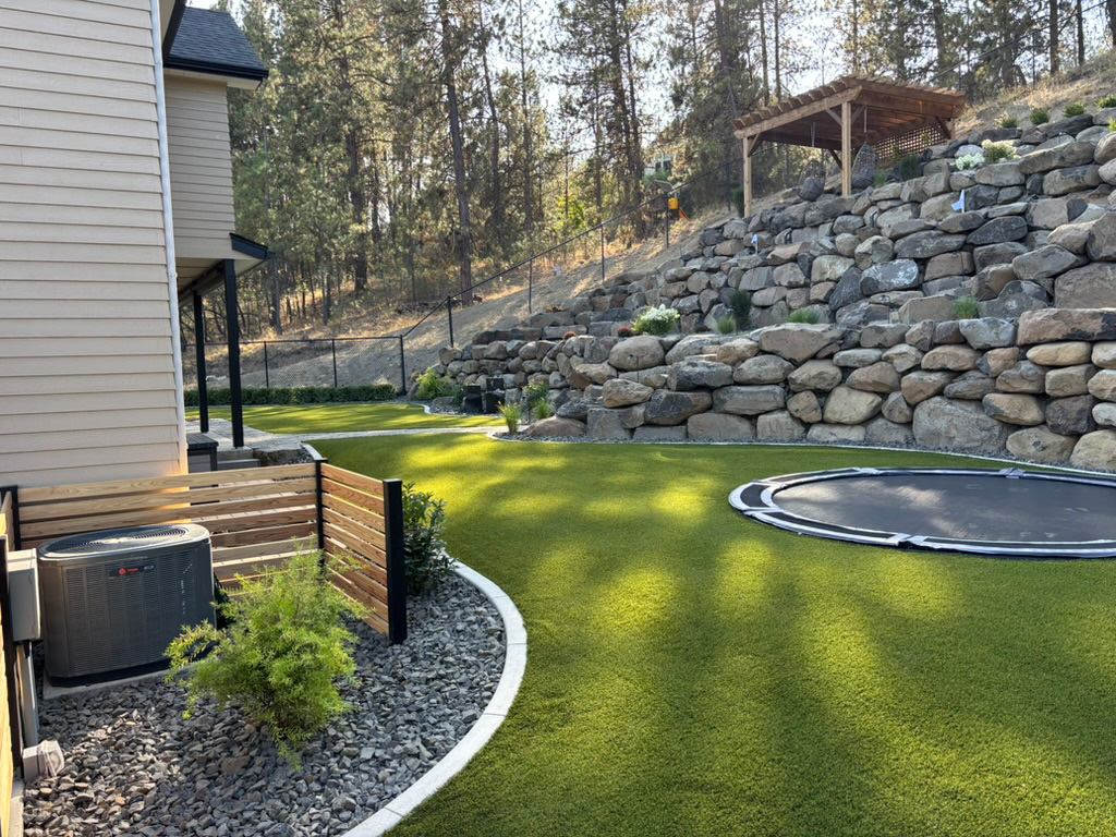 Eagle ridge slope artificial turf in residential area.