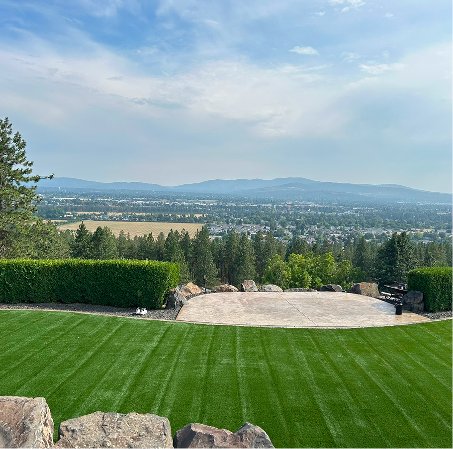 Artificial turf on a residential area.