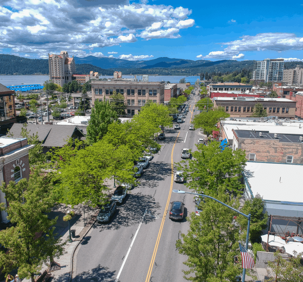 Coeur d'Alene downtown area.