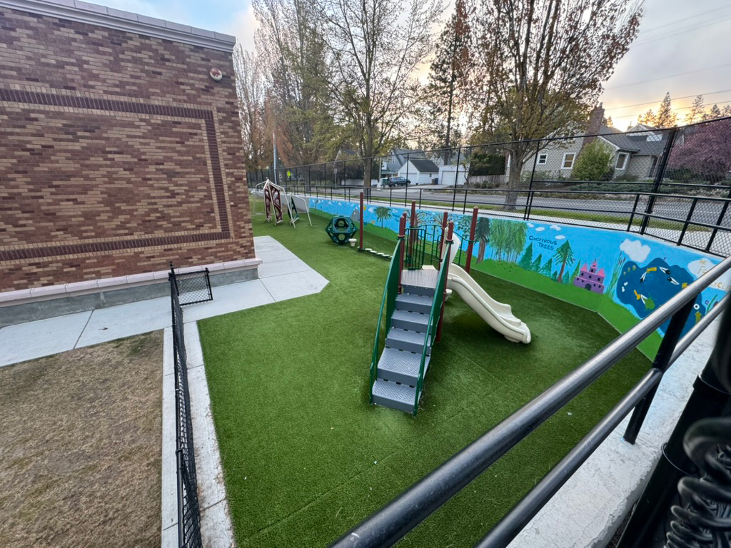 Wilson Elementary School playground with new artificial turf.